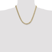 14k 7.75mm Semi-solid with Rhodium PavÃ© Curb Chain