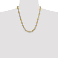 14k 7.75mm Semi-solid with Rhodium PavÃ© Curb Chain