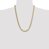 14k 7.75mm Semi-solid with Rhodium PavÃ© Curb Chain