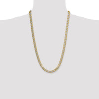 14k 7.75mm Semi-solid with Rhodium PavÃ© Curb Chain