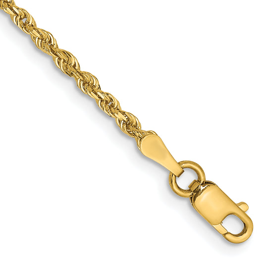 14k 2.0mm D/C Quadruple Rope Chain Anklet