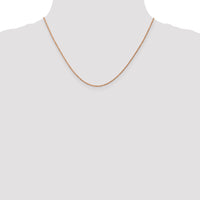 14k Rose Gold 1mm D/C Machine-made Rope Chain