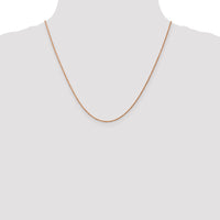 14k Rose Gold 1mm D/C Machine-made Rope Chain