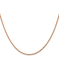 14k Rose Gold 1.5mm D/C Machine-made Rope Chain