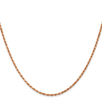14k Rose Gold 1.8mm D/C Machine-made Rope Chain