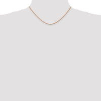 14k Rose Gold 1.8mm D/C Machine-made Rope Chain