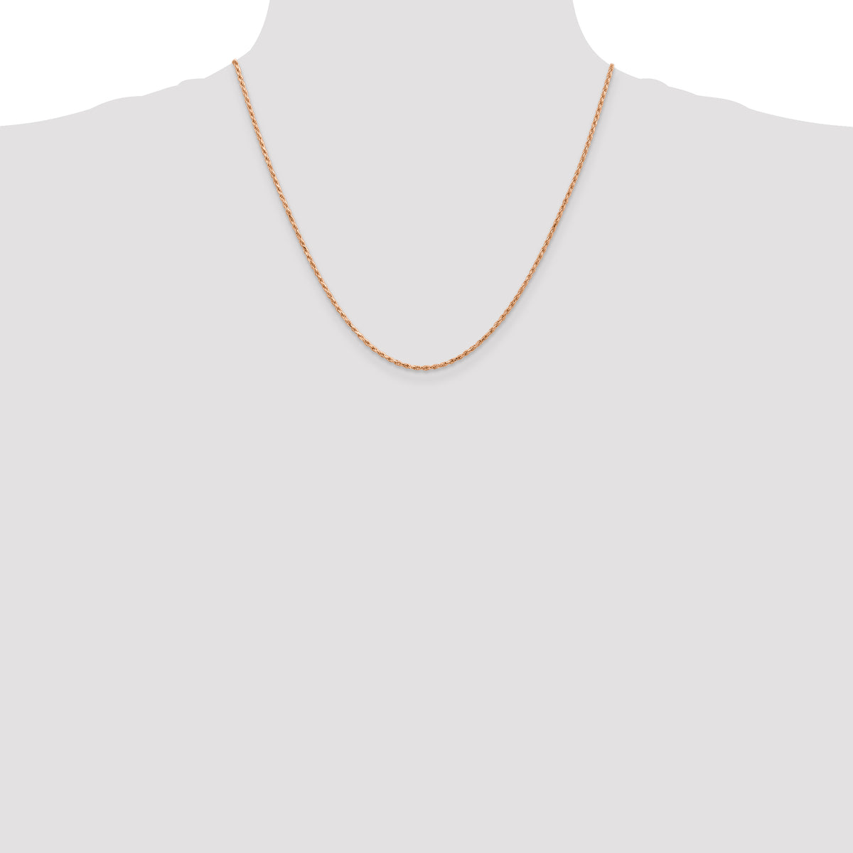 14k Rose Gold 1.8mm D/C Machine-made Rope Chain