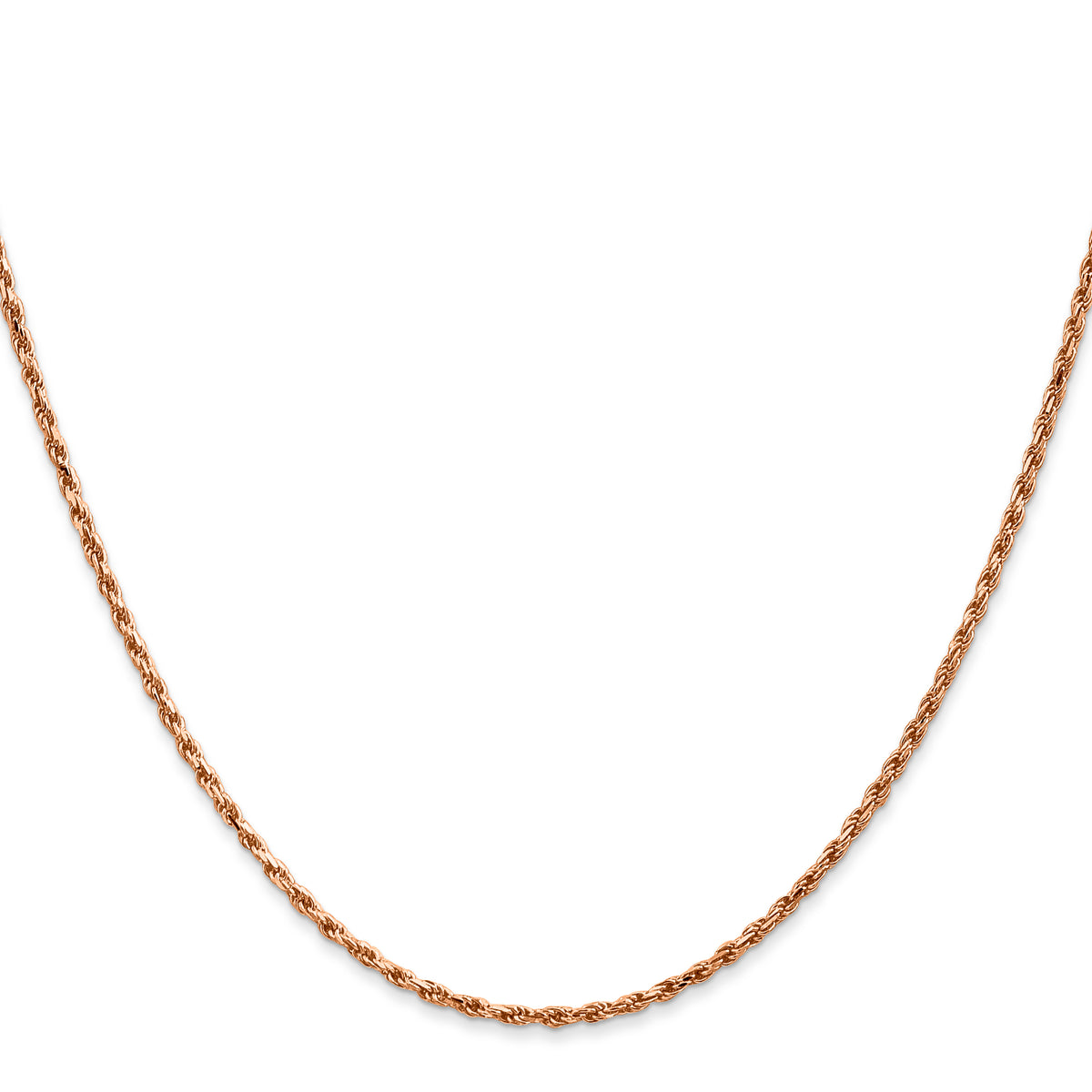 14k Rose Gold 1.8mm D/C Machine-made Rope Chain
