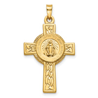 14k Cross with Miraculous Medal Pendant