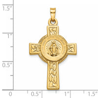 14k Cross with Miraculous Medal Pendant