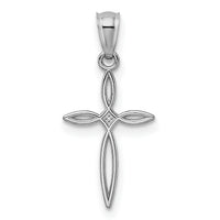 14k White Gold Passion Cross Charm