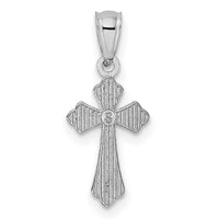 14k White Gold Budded Cross Charm