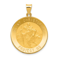 14k Saint Christopher Medal Hollow Pendant