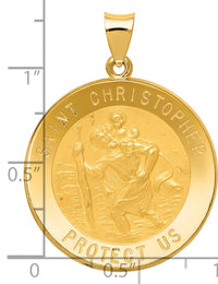 14k Saint Christopher Medal Hollow Pendant