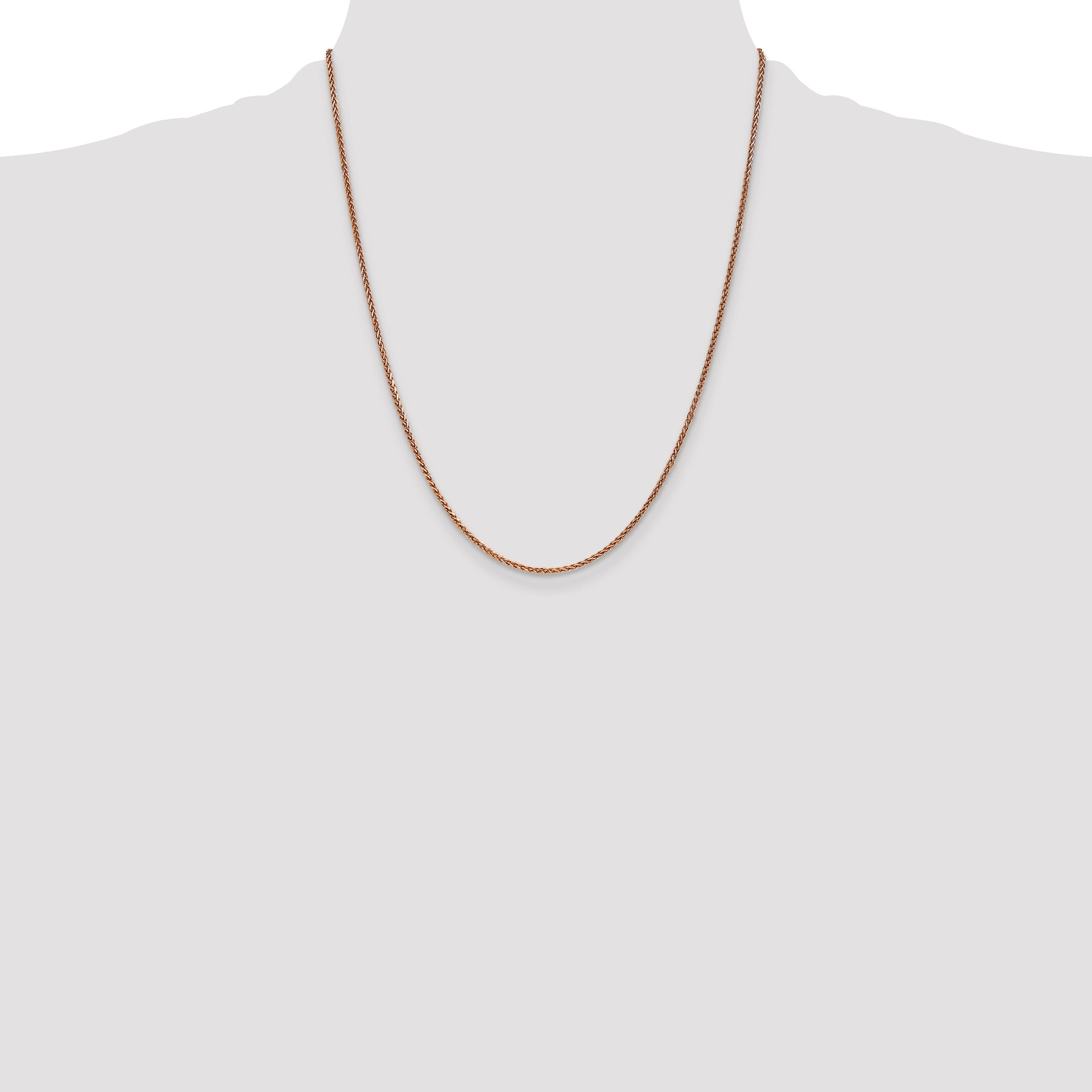 14k Rose Gold 1.7mm D/C Spiga Chain
