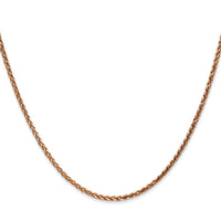 14k Rose Gold 2.1mm D/C Spiga Chain