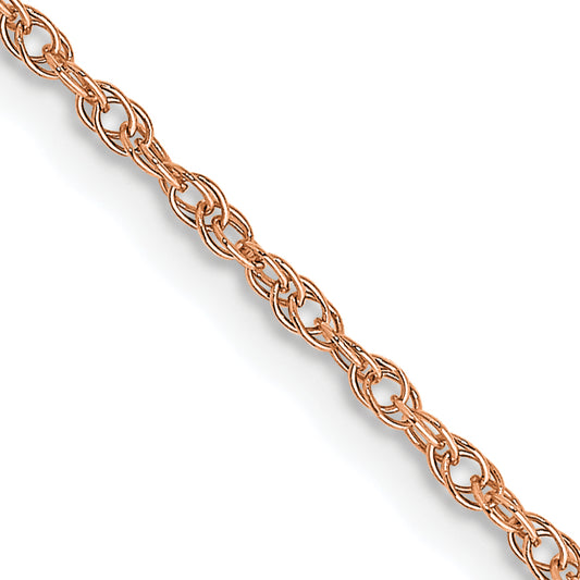 14k Rose Gold 1.15mm Baby Rope Chain