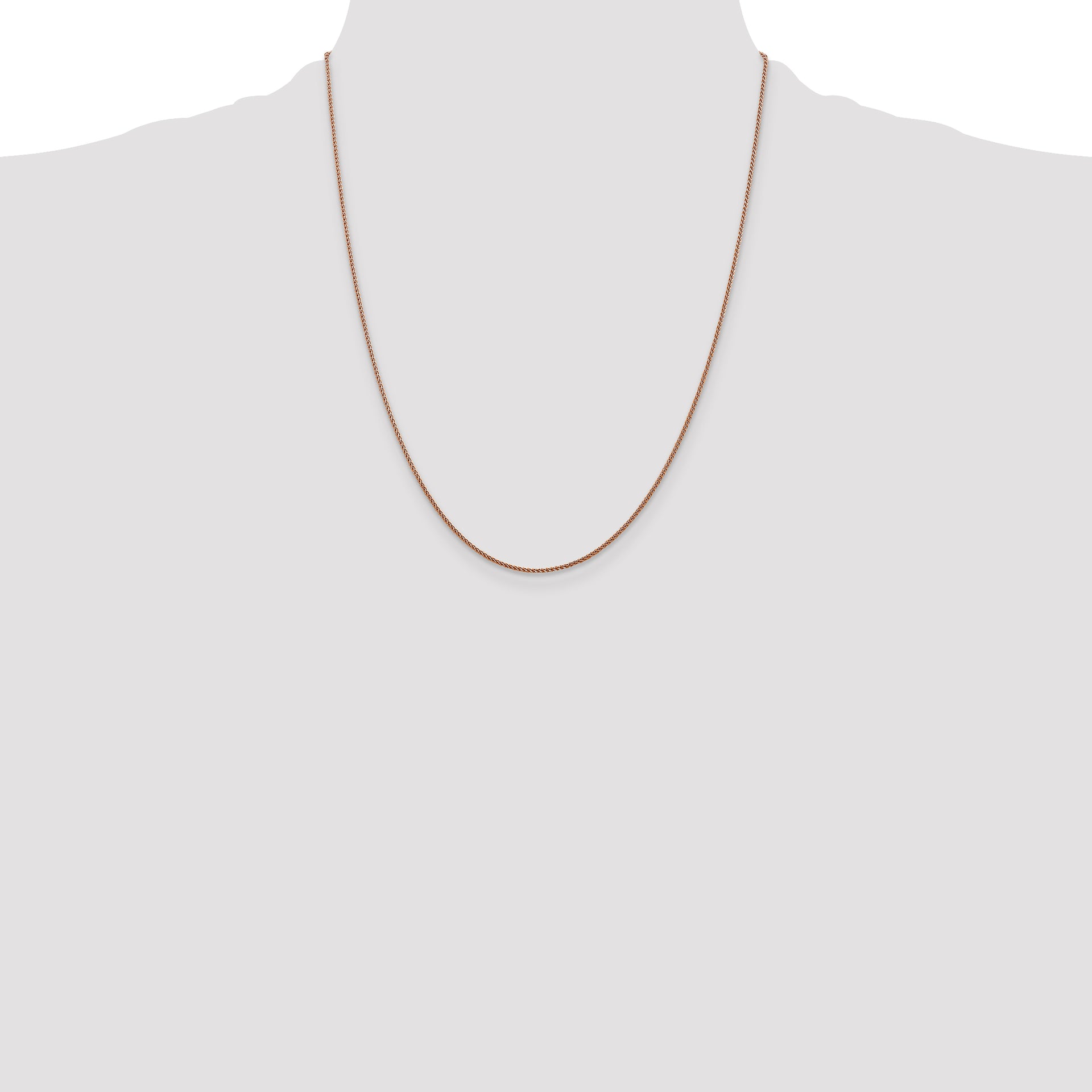 14k Rose Gold 1.05mm D/C Spiga Chain