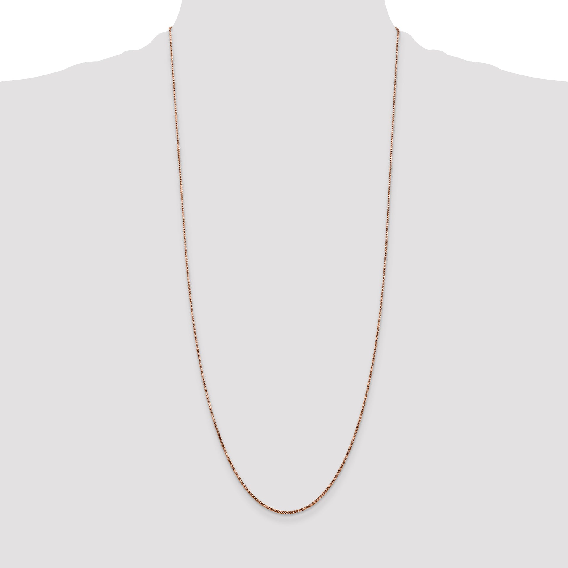 14k Rose Gold 1.05mm D/C Spiga Chain