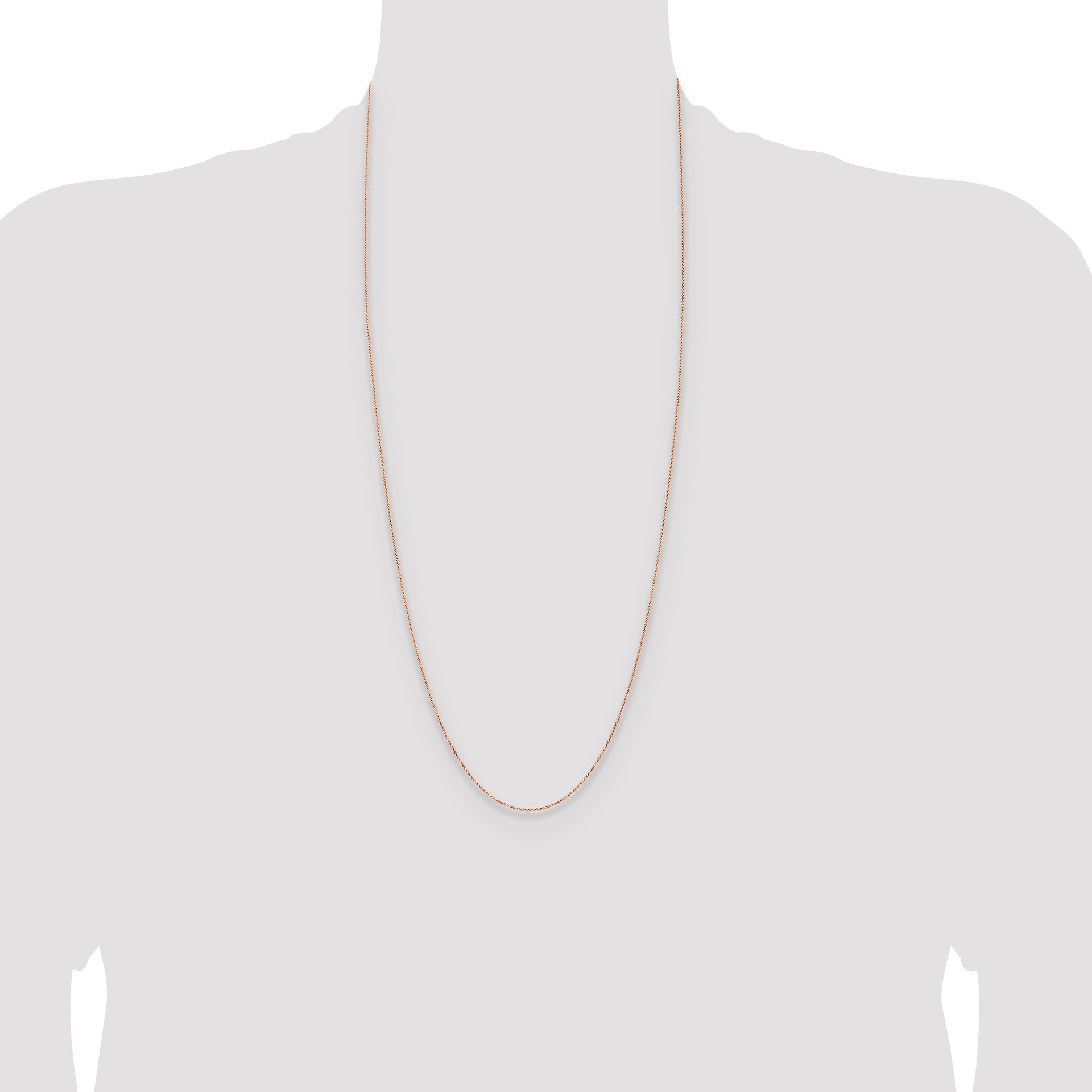 14k Rose Gold 1.05mm Solid Polished Spiga Chain