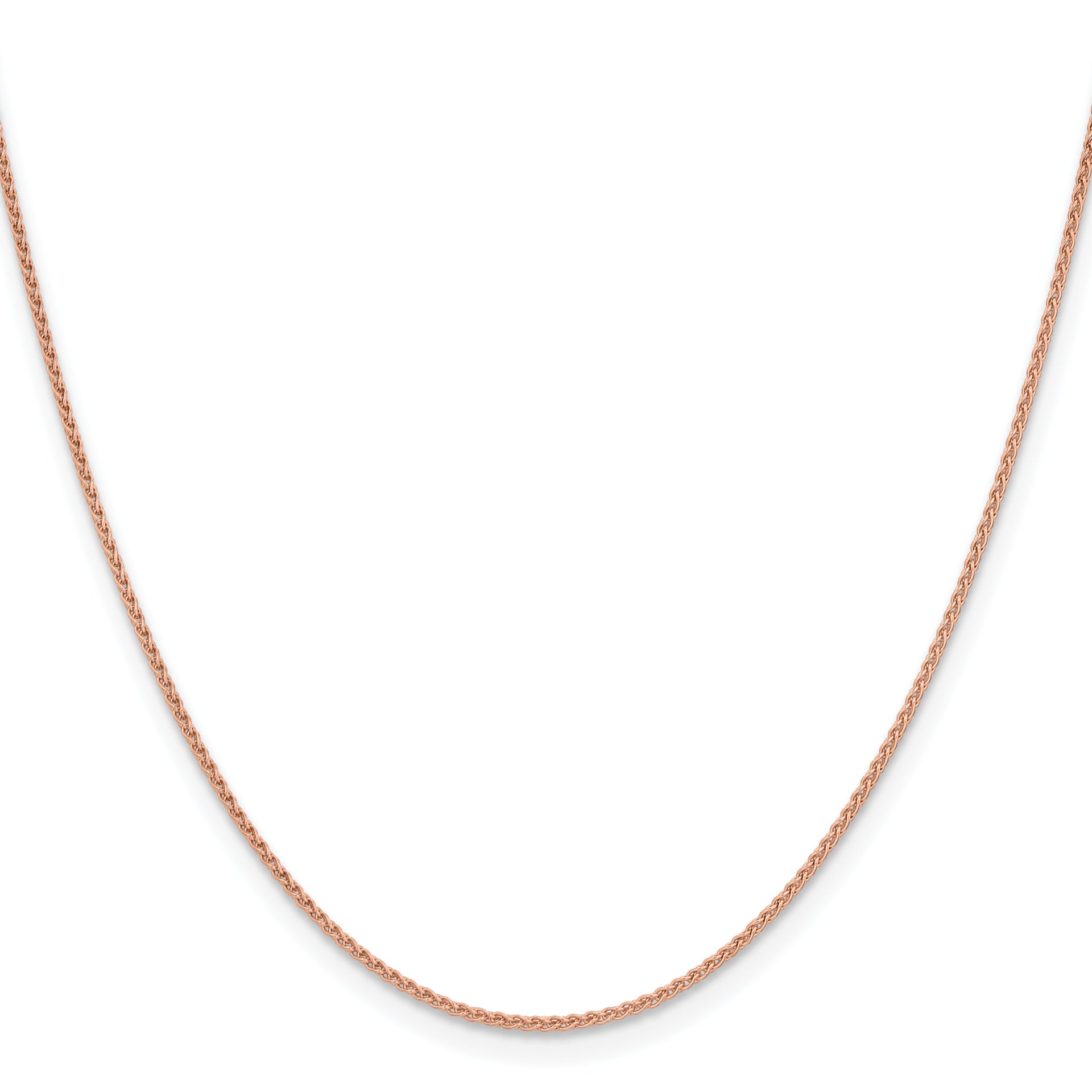 14k Rose Gold 1.25mm Solid Polished Spiga Chain