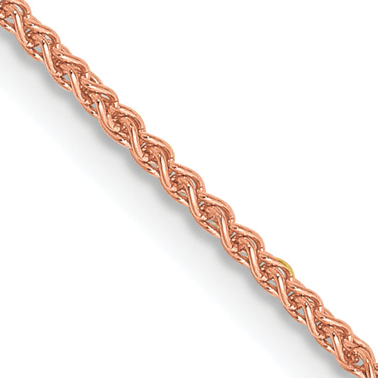14k Rose Gold 1.25mm Solid Polished Spiga Chain