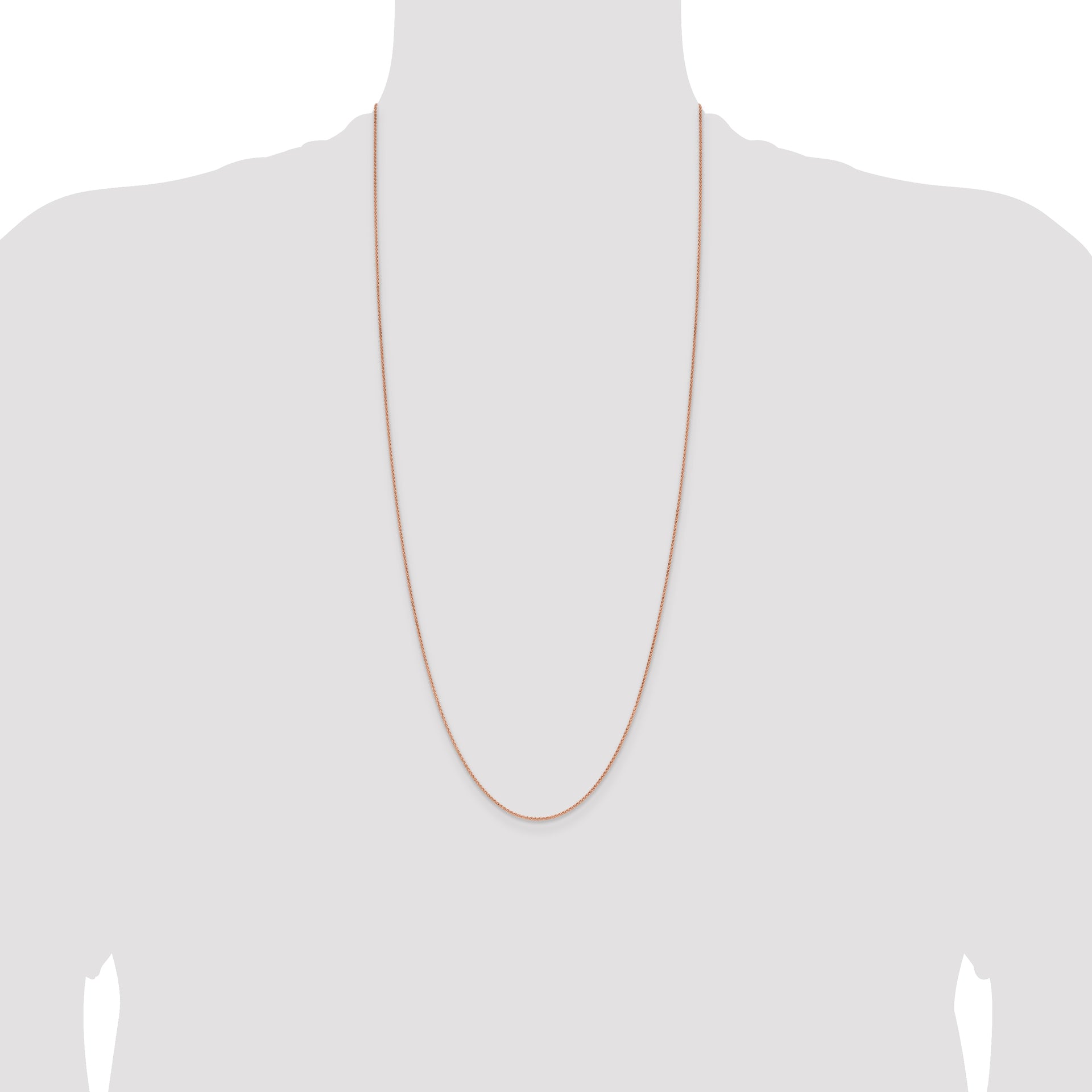 14k Rose Gold 1.25mm Solid Polished Spiga Chain