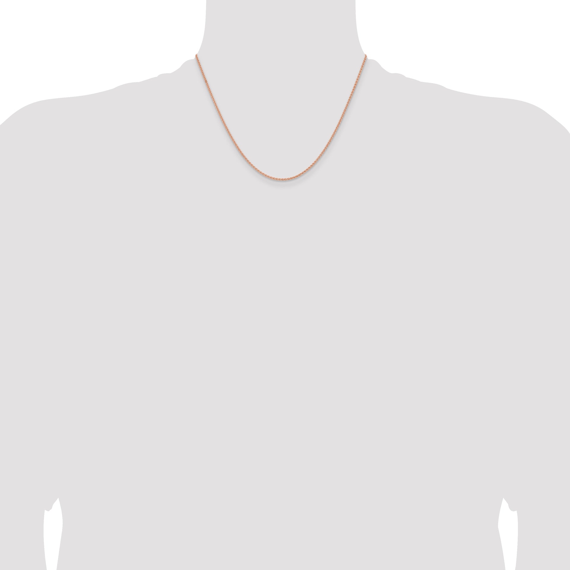 14k Rose Gold 1.7mm Solid Polished Spiga Chain