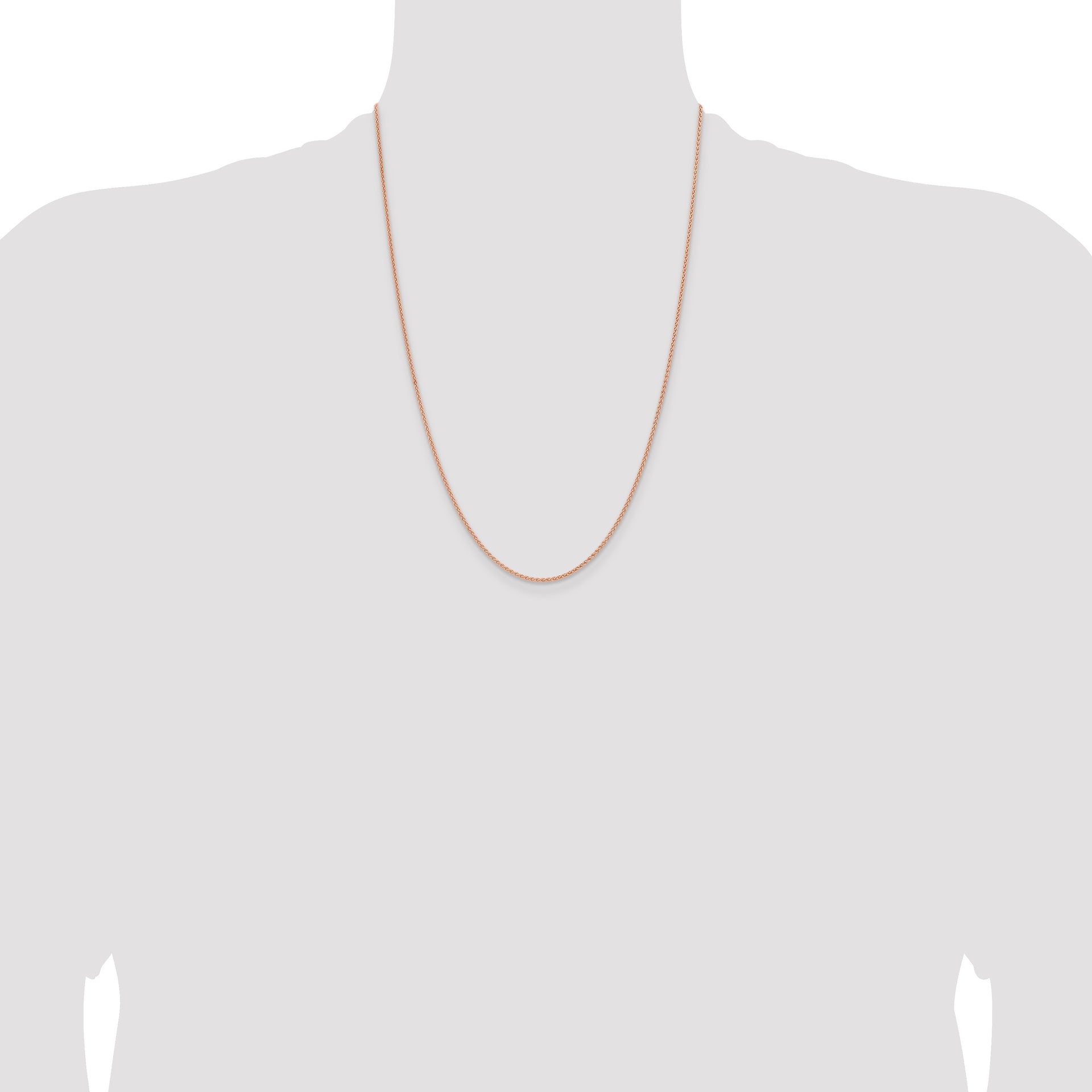 14k Rose Gold 1.7mm Solid Polished Spiga Chain