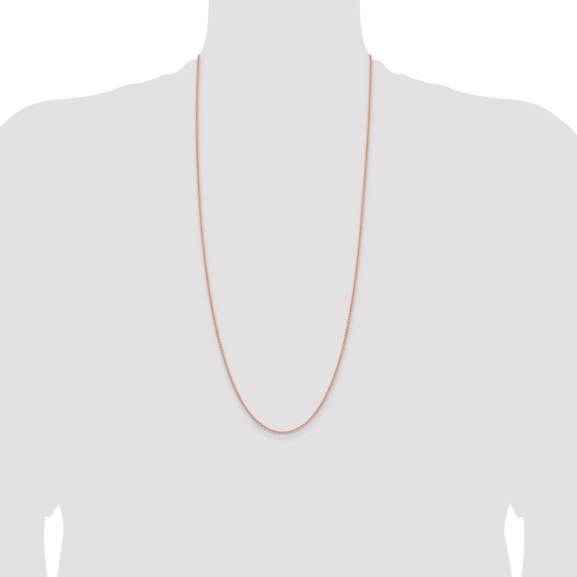 14k Rose Gold 1.7mm Solid Polished Spiga Chain