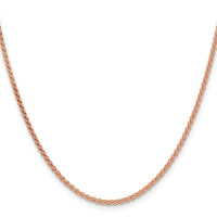 14k Rose Gold 2.1mm Solid Polished Spiga Chain
