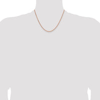 14k Rose Gold 2.1mm Solid Polished Spiga Chain