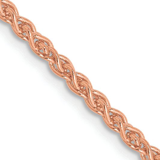 14k Rose Gold 2.1mm Solid Polished Spiga Chain