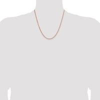 14k Rose Gold 2.1mm Solid Polished Spiga Chain