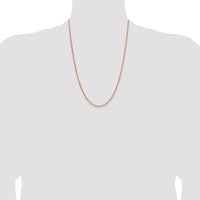 14k Rose Gold 2.1mm Solid Polished Spiga Chain