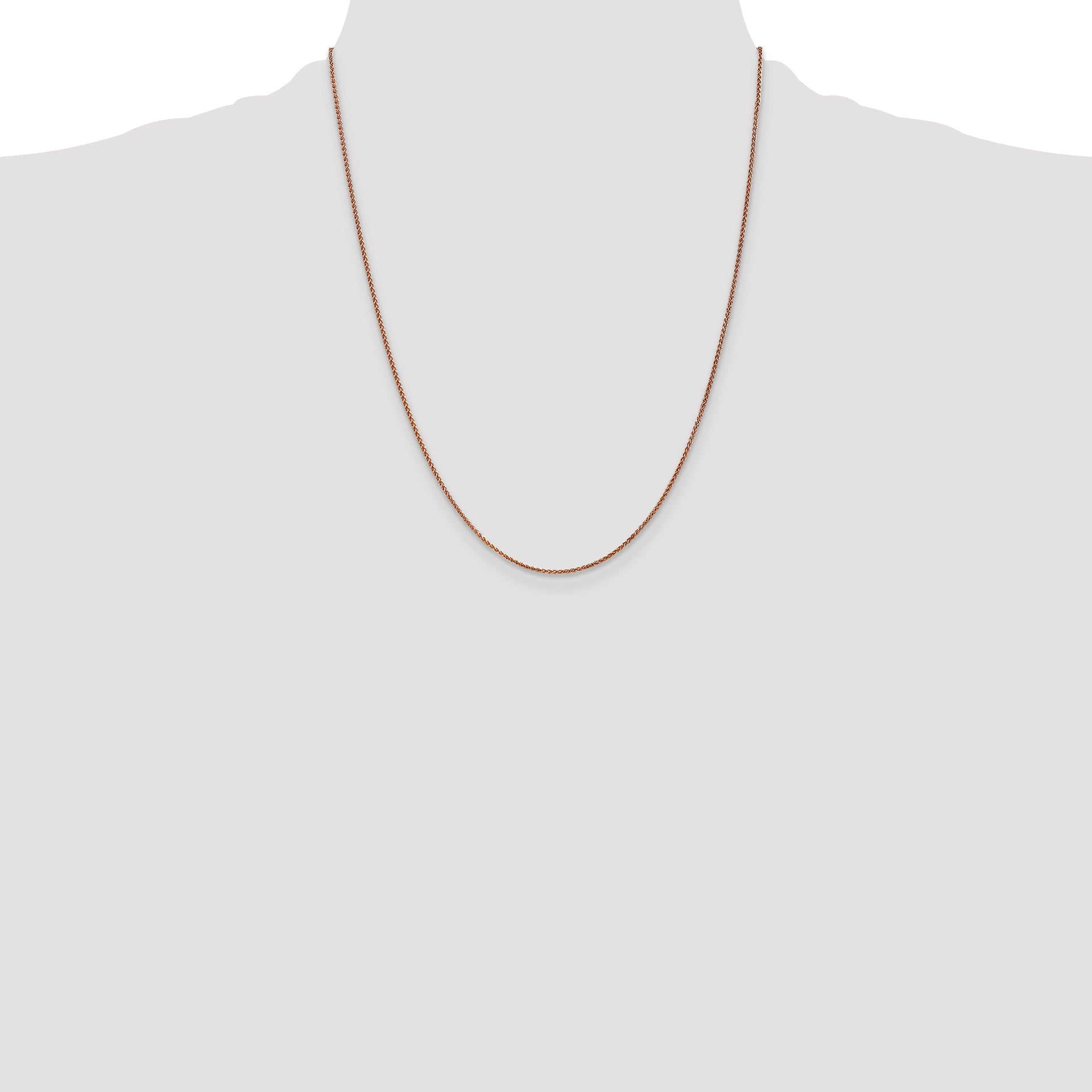 14k Rose Gold 1.25mm D/C Spiga Chain