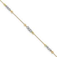 14K Two-Tone Mirror Beaded Bracelet