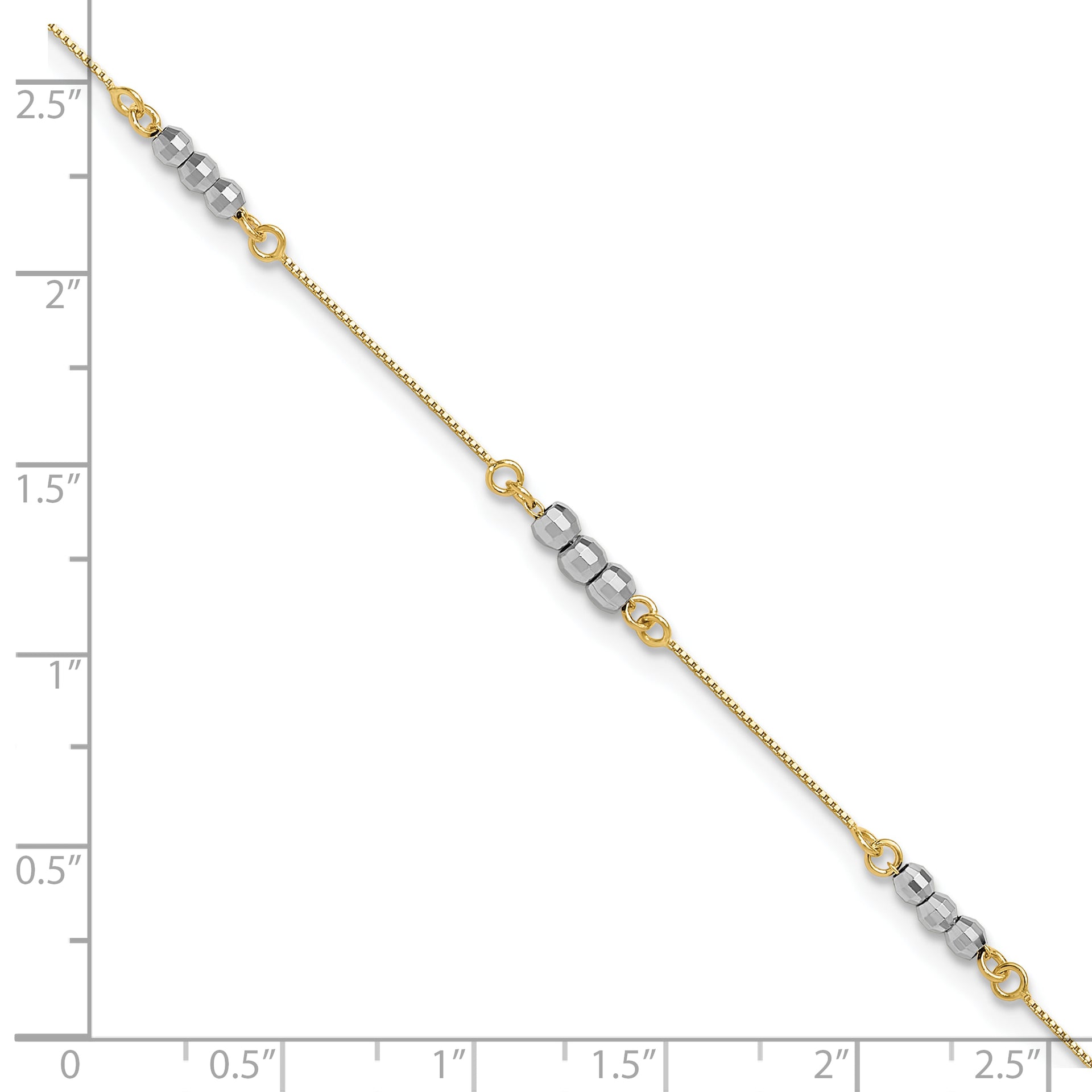 14K Two-Tone Mirror Beaded Bracelet