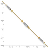 14K Two-Tone Mirror Beaded Bracelet
