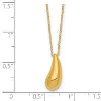 14k Polished Puffed Teardrop 18in Necklace