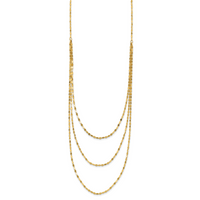 14k Polished Triple Strand Necklace