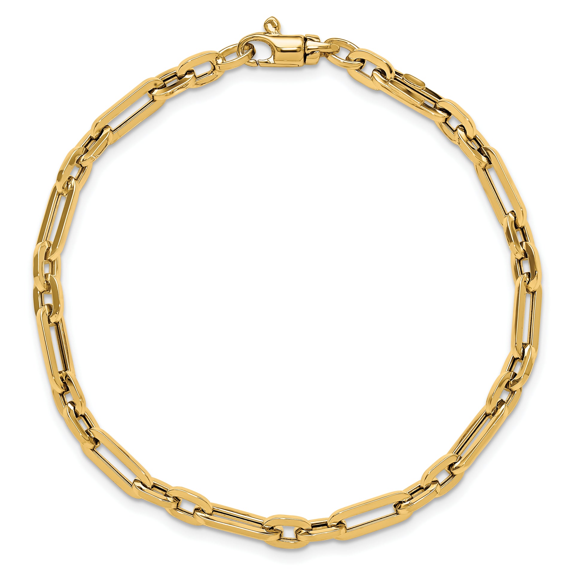 14K Gold Polished Fancy Link Bracelet