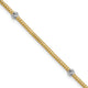 14K with Rhodium Woven Flexible D/C Beads Bracelet