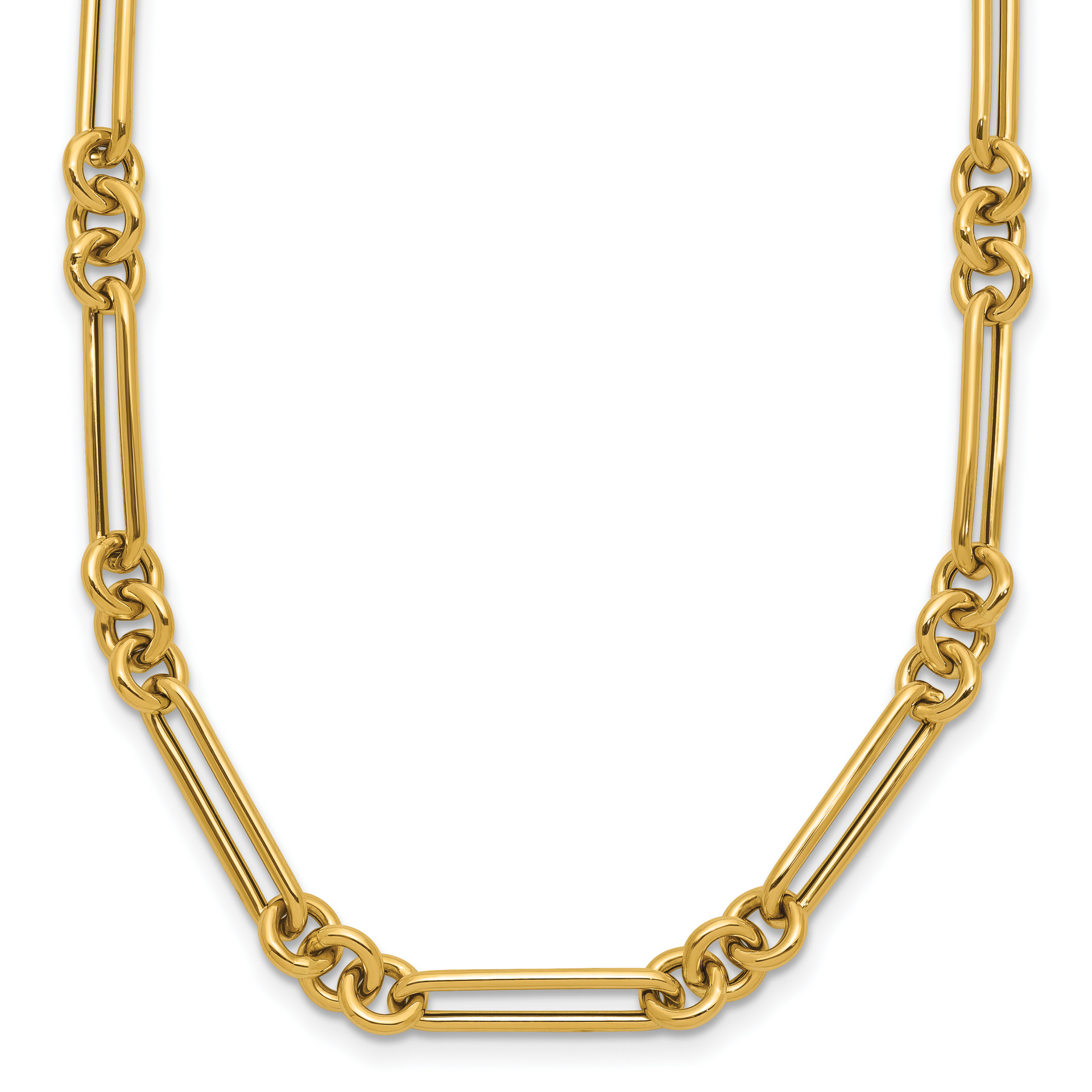 14K Polished Fancy Link Necklace