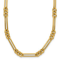 14K Polished Fancy Link Necklace