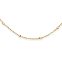 14K Polished Cube Stations w/ 2in ext. Necklace