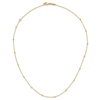 14K Polished Cube Stations w/ 2in ext. Necklace