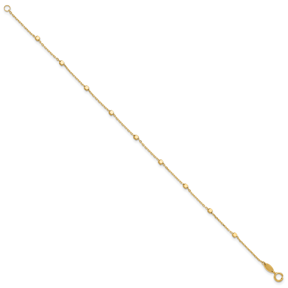 14K Polished Cube Stations Bracelet