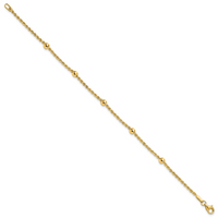 14k D/C Beaded Rope Chain Bracelet