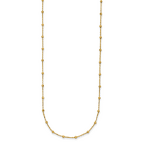 14K Polished and Diamond-cut Beaded Necklace